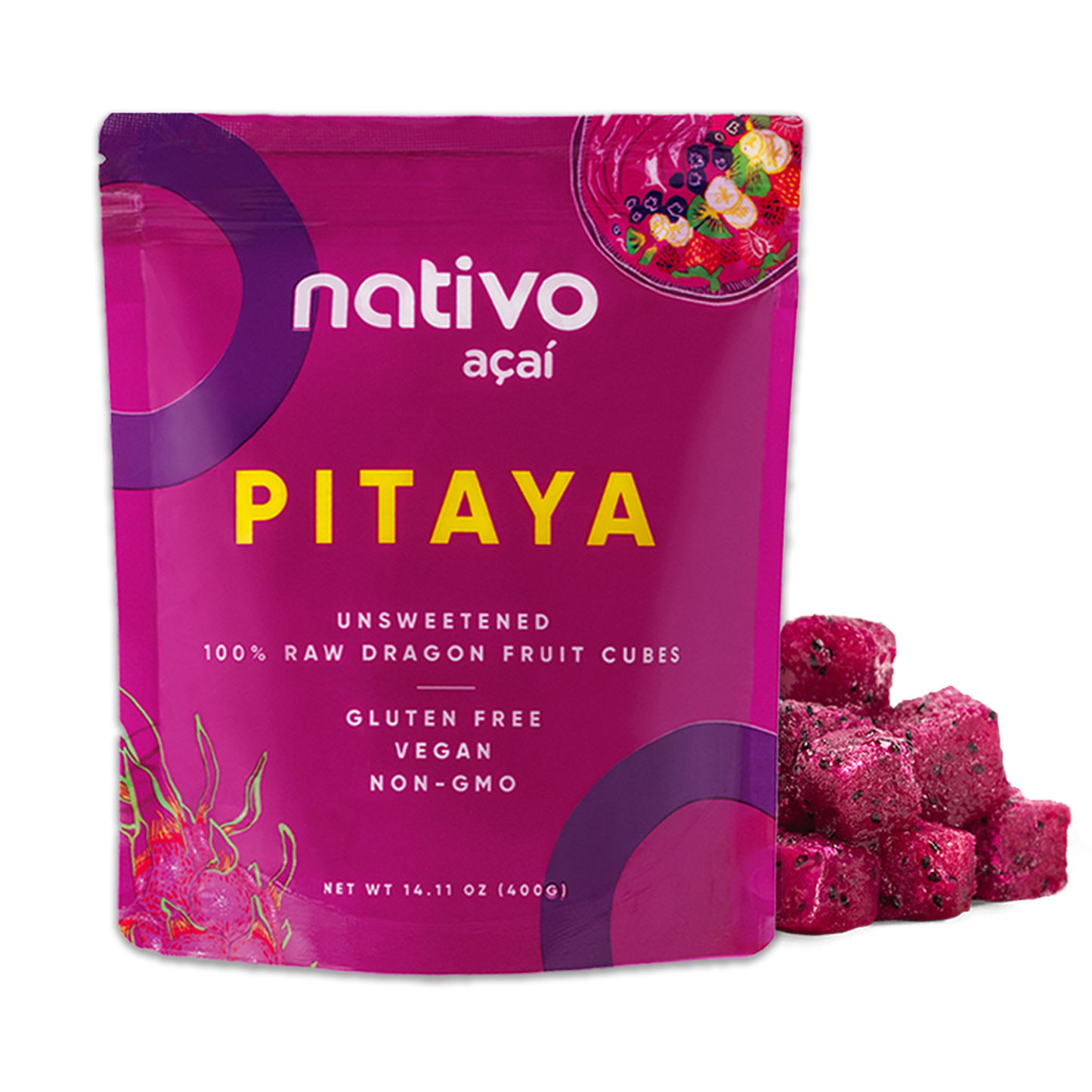 Raw Pitaya Cubes