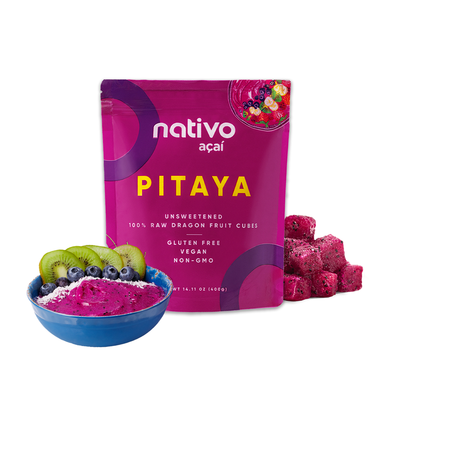 Raw Pitaya Cubes